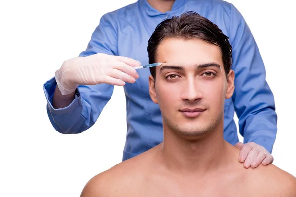 Чоловік проходить пластичну хірургію ізольовано на білому — стокове фото