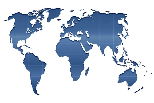 Ilustración del mapa del mundo en modo plano — Foto de Stock