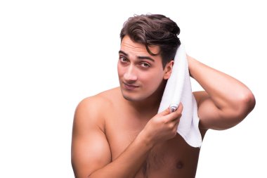 Genç yakışıklı beyaz izole