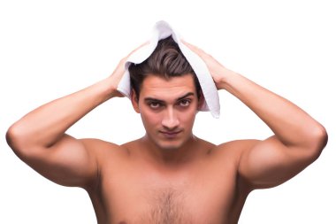 Genç yakışıklı beyaz izole