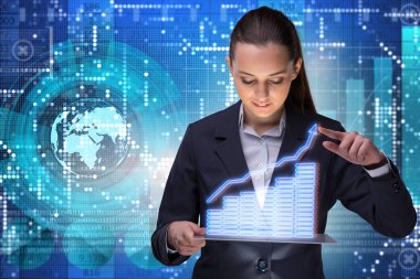 Borsa ticaret konsepti işkadını