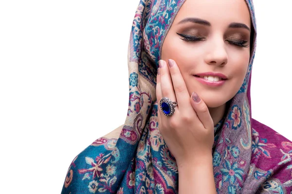 Muslim wanita dalam mode konsep terisolasi pada putih — Stok Foto