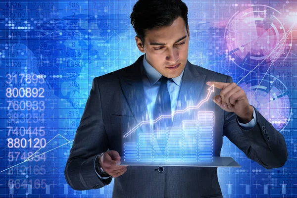 Man in stock trading business concept — Stock Photo, Image