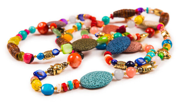 Jewellery necklace isolated on white background