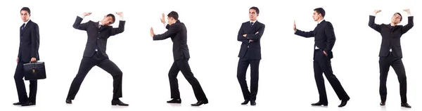 Collage de hombre de negocios aislado en blanco — Foto de Stock