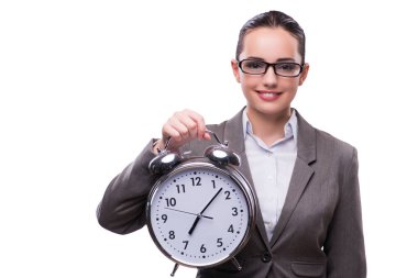 İşkadını masa saati içinde iş kavramı ile