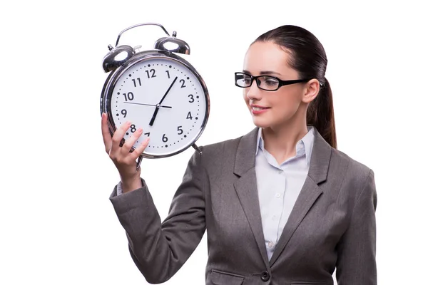 Businesswoman with clock in business concept — Stock Photo, Image