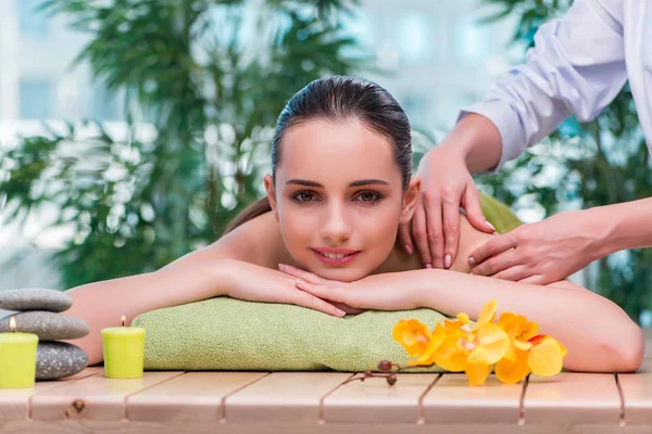 Young woman during massage session — Stock Photo, Image