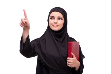 Siyah üzerine beyaz izole içinde Müslüman kadın