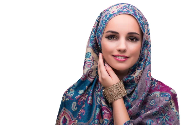 Woman in traditional muslim cover with ring — Stock Photo, Image