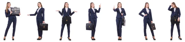 Mujer de negocios en traje aislado en blanco —  Fotos de Stock