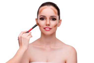 Güzel kadın moda kavramı üzerinde beyaz izole