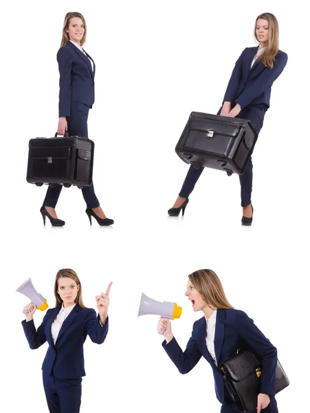 Travel vacation concept with luggage on white — Stock Photo, Image