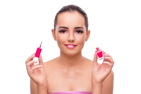 Hermosa mujer en maquillaje concepto aislado en blanco —  Fotos de Stock