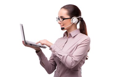 Beyaz arka plan üzerinde izole Yardım Masası işleci