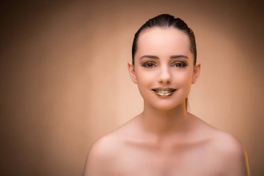 Arka plan güzel makyaj kadınla