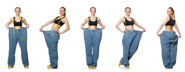 Composite photo of woman in dieting concept — Stock Photo, Image