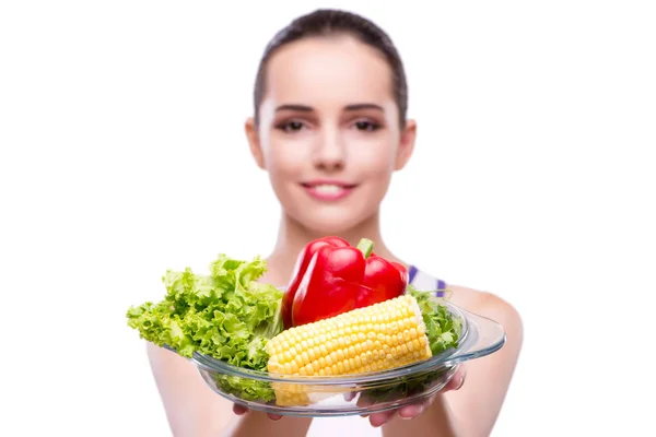 Nő az egészséges táplálkozás koncepció — Stock Fotó