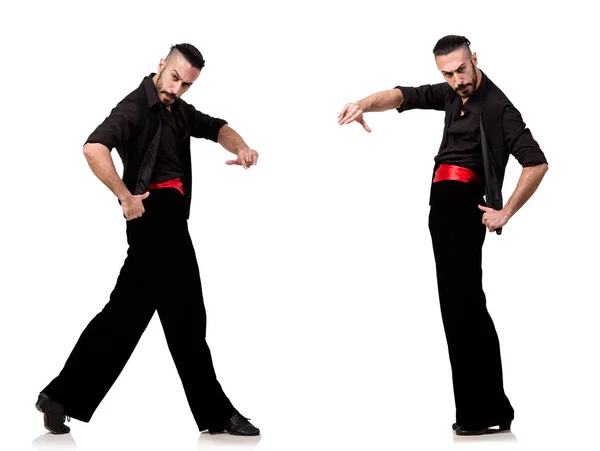 화이트에 다양 한 포즈에 스페인 댄서 — 스톡 사진
