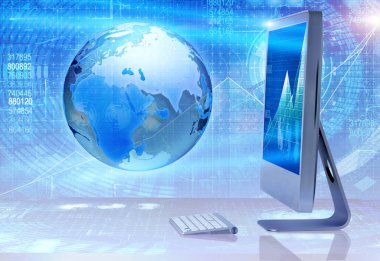 İş konseptinde bilgisayar ekranı