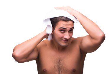 Genç yakışıklı beyaz izole