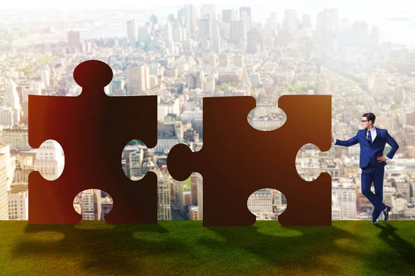 Businessconcept van puzzels voor teamwork — Stockfoto