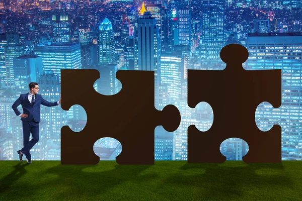 Businessconcept van puzzels voor teamwork — Stockfoto