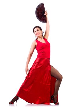 Geleneksel İspanyol dansı yapan bir kadın.