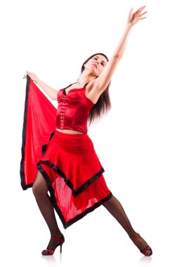 Geleneksel İspanyol dansı yapan bir kadın.