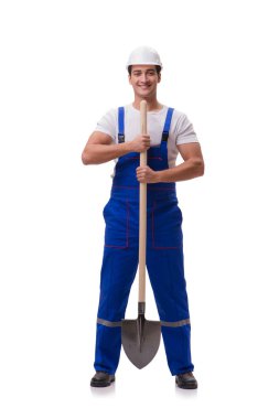 Kürekli tamirci beyazı izole etti.