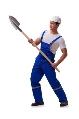 Kürekli tamirci beyazı izole etti.