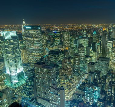 Günbatımında New York Manhattan manzarası