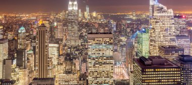 Günbatımında New York Manhattan manzarası