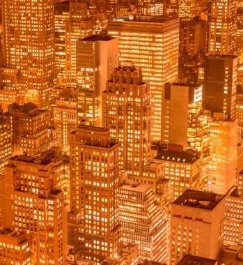 Günbatımında New York Manhattan manzarası