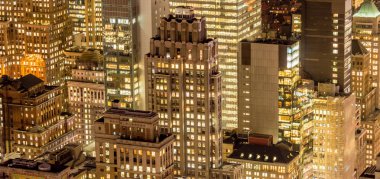 Günbatımında New York Manhattan manzarası