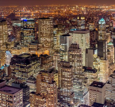 Günbatımında New York Manhattan manzarası