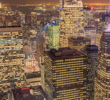 Günbatımında New York Manhattan manzarası