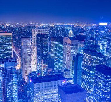 Günbatımında New York Manhattan manzarası