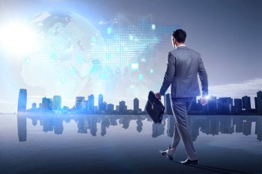 Bulut bilgi işlem kavram yürümeye İşadamı