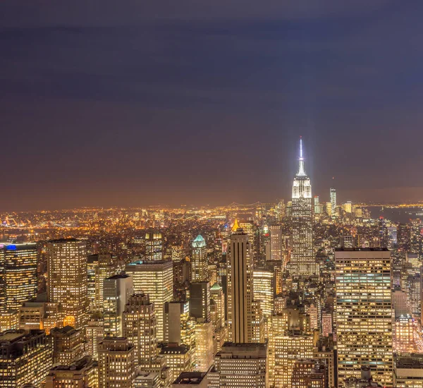 Pohled na New York Manhattan během západu slunce — Stock fotografie
