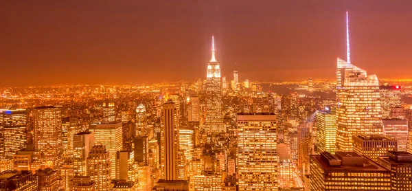 Pohled na New York Manhattan během západu slunce — Stock fotografie