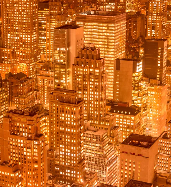 Uitzicht op New York Manhattan tijdens zonsondergang — Stockfoto