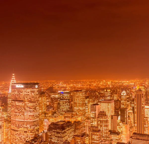 Pohled na New York Manhattan během západu slunce — Stock fotografie