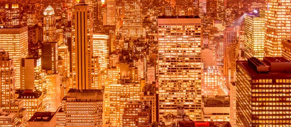 Vue de New York Manhattan pendant les heures de coucher du soleil — Photo