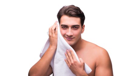 Genç yakışıklı beyaz izole