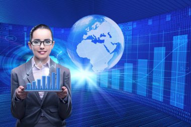 Borsa ticaret konsepti işkadını