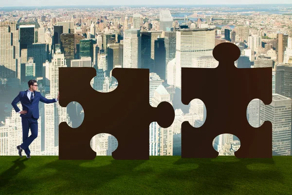 Businessconcept van puzzels voor teamwork — Stockfoto