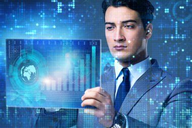 Çevrimiçi ticaret kavramında iş adamı