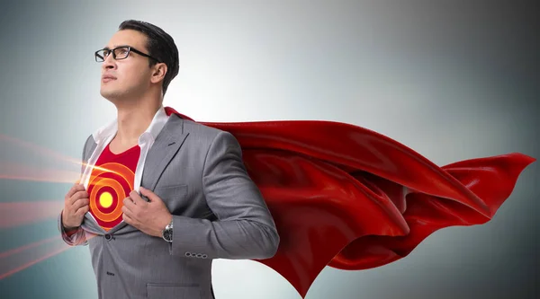 Businessman in superhero concept with red cover — Stock Photo, Image