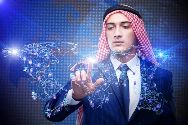 Uomo arabo nei social network concetto — Foto Stock